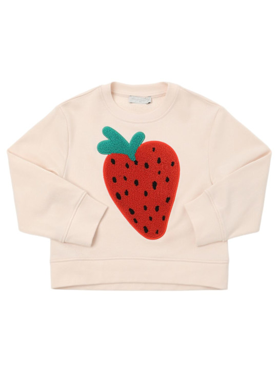 Stella McCartney Kids: コットンスウェットシャツ - ベージュ - kids-girls_0 | Luisa Via Roma