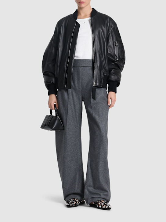The Attico: Anja leather bomber jacket - women_1 | Luisa Via Roma