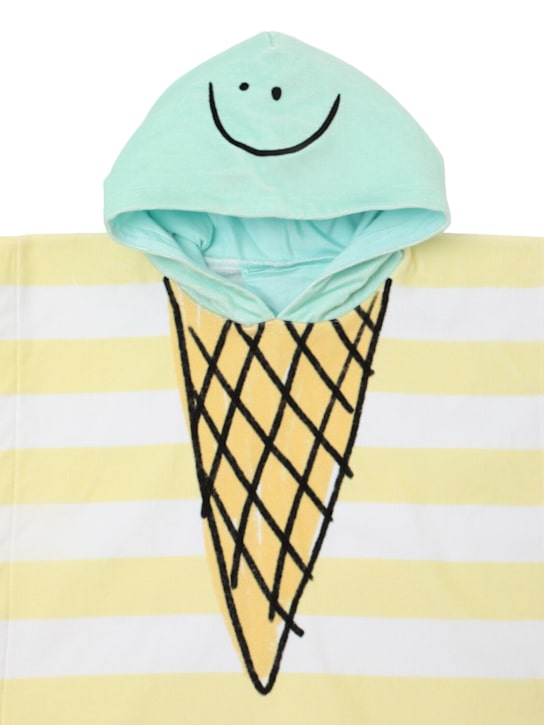 Stella McCartney Kids: Strandtuch aus Baumwollterry mit Druck - Weiß/Gelb - kids-boys_1 | Luisa Via Roma