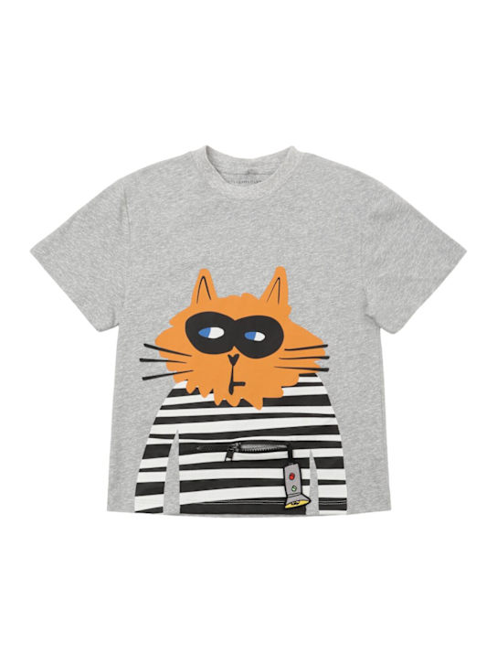 Stella McCartney Kids: コットンジャージーTシャツ - グレー - kids-boys_0 | Luisa Via Roma