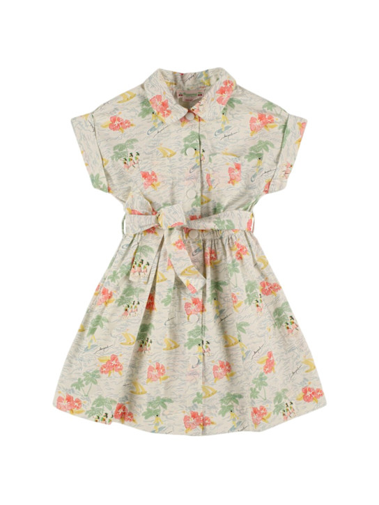 Bonpoint: ベルト付きコットンワンピース - マルチカラー - kids-girls_0 | Luisa Via Roma