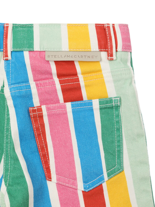 Stella McCartney Kids: Shorts in gabardina di cotone a righe arcobaleno - Multicolore - kids-girls_1 | Luisa Via Roma