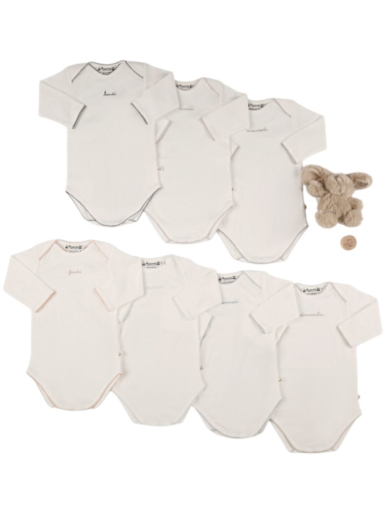 Bonpoint: Set of 7 cotton jersey bodysuits - kids-boys_0 | Luisa Via Roma