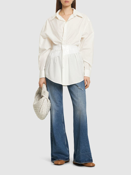 MM6 Maison Margiela: Cotton poplin shirt - women_1 | Luisa Via Roma