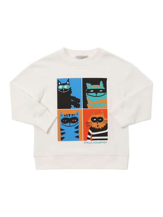 Stella McCartney Kids: コットンスウェットシャツ - ホワイト - kids-boys_0 | Luisa Via Roma