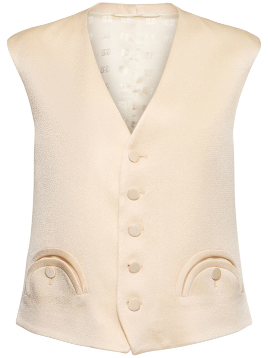 Blazé Milano: Feral viscose blend satin vest - women_0 | Luisa Via Roma