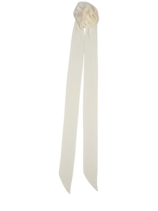 Zimmermann: Flower neck scarf - Ivory - women_0 | Luisa Via Roma