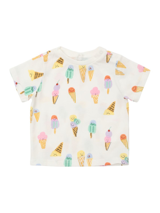 Stella McCartney Kids: Ice Cream コットンジャージーTシャツ - ホワイト/マルチ - kids-girls_0 | Luisa Via Roma