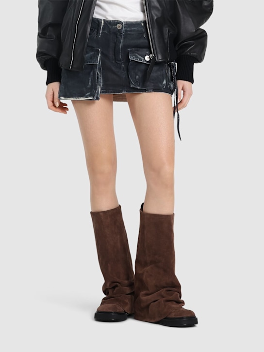 The Attico: 30mm Robin suede combat boots - women_1 | Luisa Via Roma