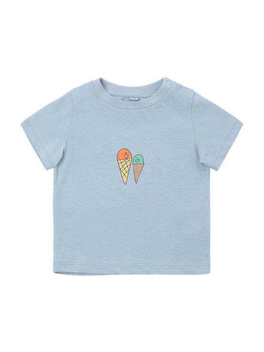 Stella McCartney Kids: Ice Cream コットンジャージーTシャツ - ライトブルー - kids-boys_0 | Luisa Via Roma