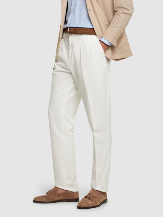 Brunello Cucinelli: Suede loafers - Light Beige - men_1 | Luisa Via Roma