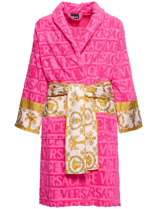 Versace: Barocco & Robe bathrobe - Fuchsia - ecraft_0 | Luisa Via Roma