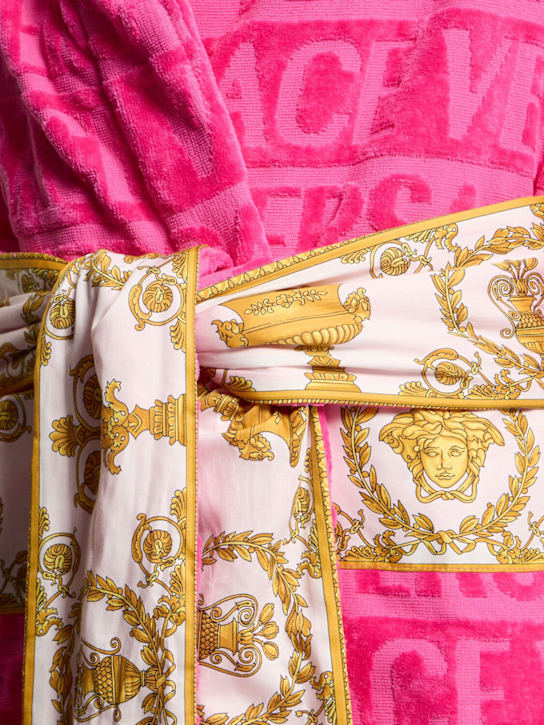 Versace: Barocco & Robe bathrobe - Fuchsia - ecraft_3 | Luisa Via Roma