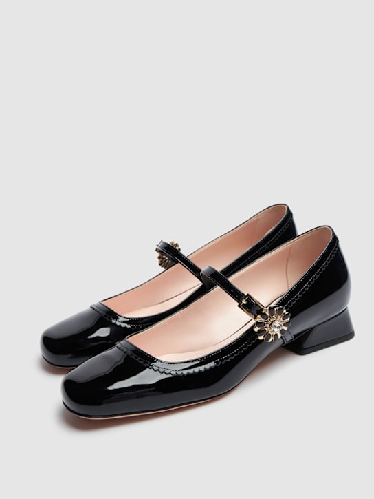 Roger Vivier: 25mm Très Vivier patent leather pumps - Black - women_3 | Luisa Via Roma
