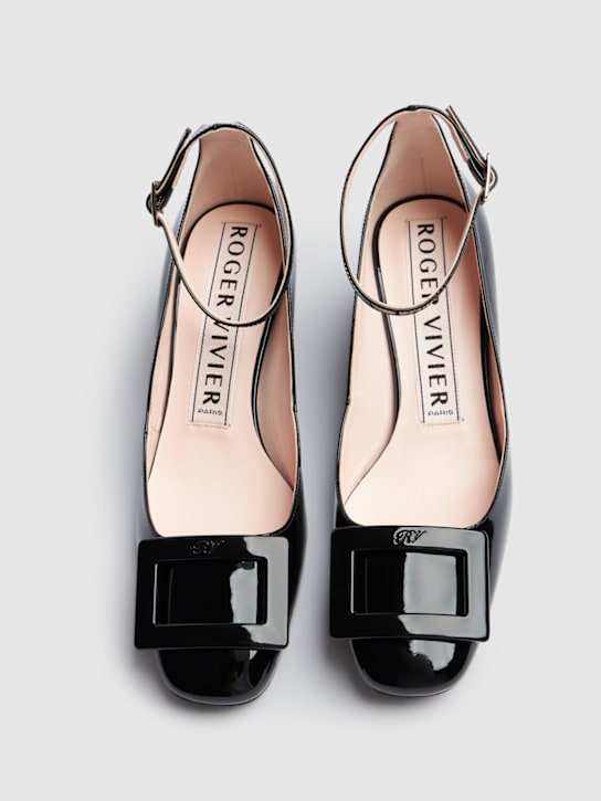Roger Vivier: 45mm U Look patent leather pumps - Black - women_2 | Luisa Via Roma