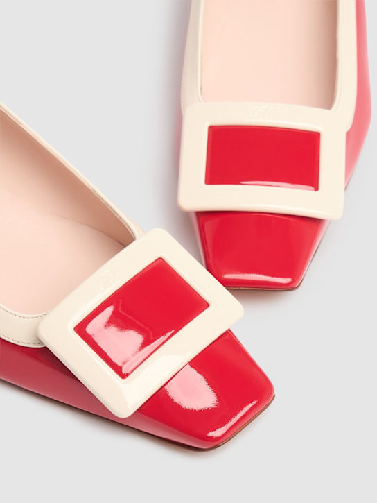 Roger Vivier: LVR Exclusive Belle Vivier leather heels - Red/White - women_3 | Luisa Via Roma