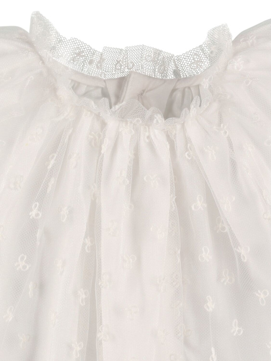 Bonpoint: Vestito e culotte in misto cotone - Bianco - kids-girls_1 | Luisa Via Roma