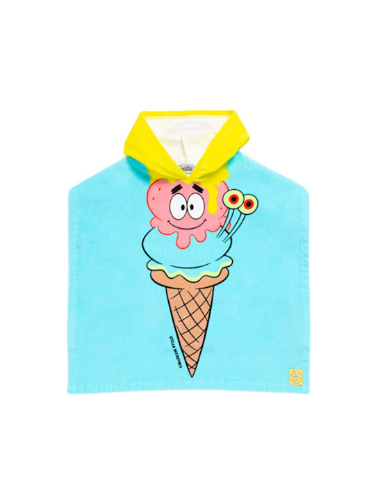 Stella McCartney Kids: Printed cotton terry bath towel - Light Blue - kids-girls_0 | Luisa Via Roma