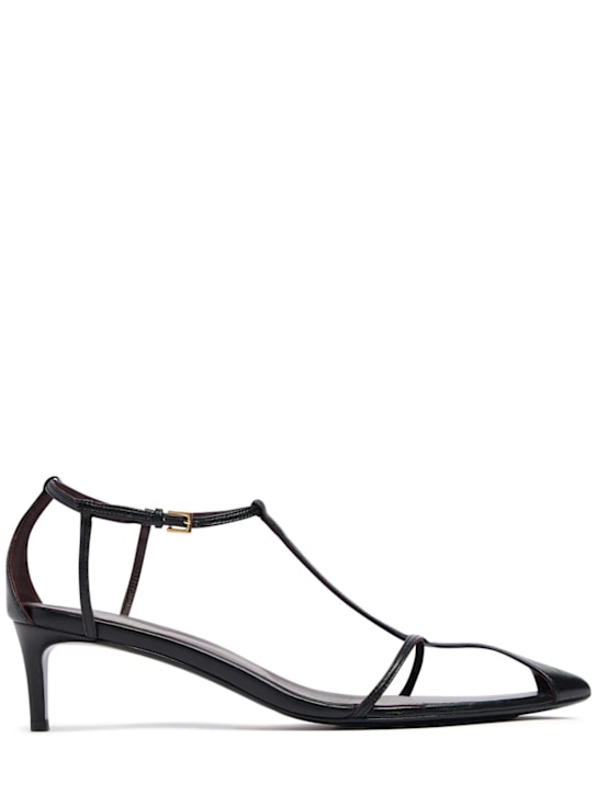 Khaite: 45mm Bella t-strap sandals - Black - women_0 | Luisa Via Roma