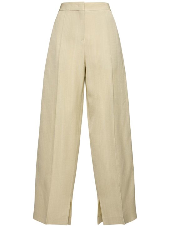 Jil Sander: Fluid silk & viscose tailored wide pants - women_0 | Luisa Via Roma