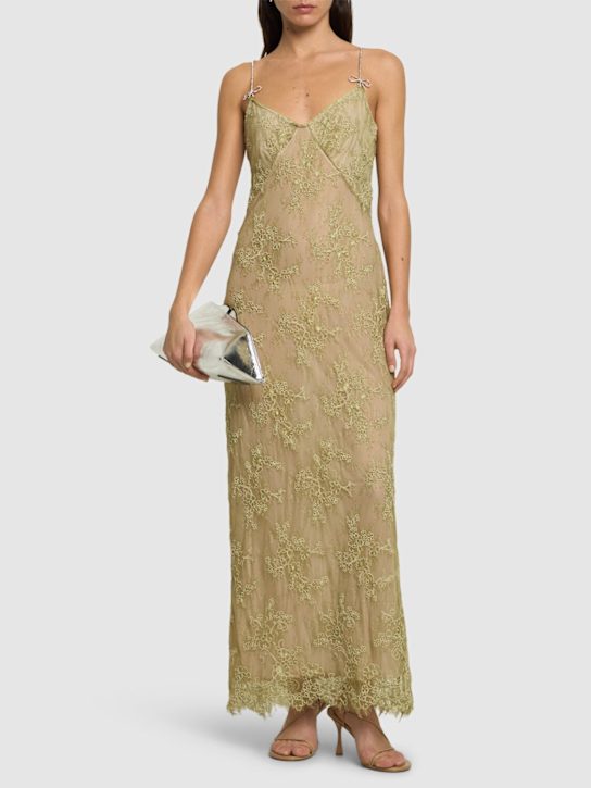 Blumarine: Rebrodé lace slip dress - women_1 | Luisa Via Roma