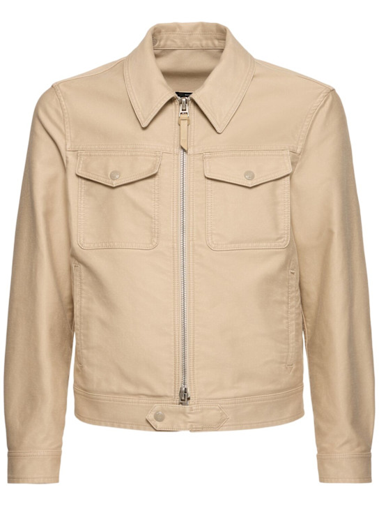 Tom Ford: Brushed cotton satin jacket - men_0 | Luisa Via Roma