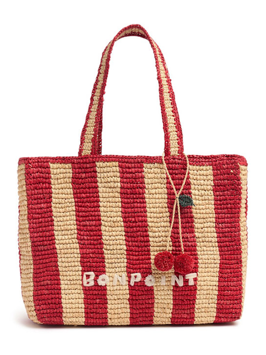 Bonpoint: Raffia tote bag w/logo - Multicolor - kids-girls_0 | Luisa Via Roma