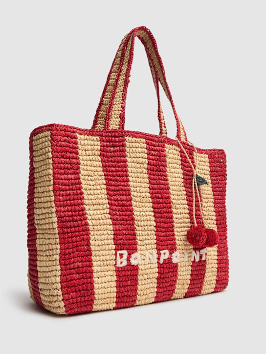Bonpoint: Raffia tote bag w/logo - Multicolor - kids-girls_1 | Luisa Via Roma