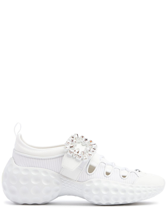 Roger Vivier: Viv Run cotton & mesh sneakers - women_0 | Luisa Via Roma