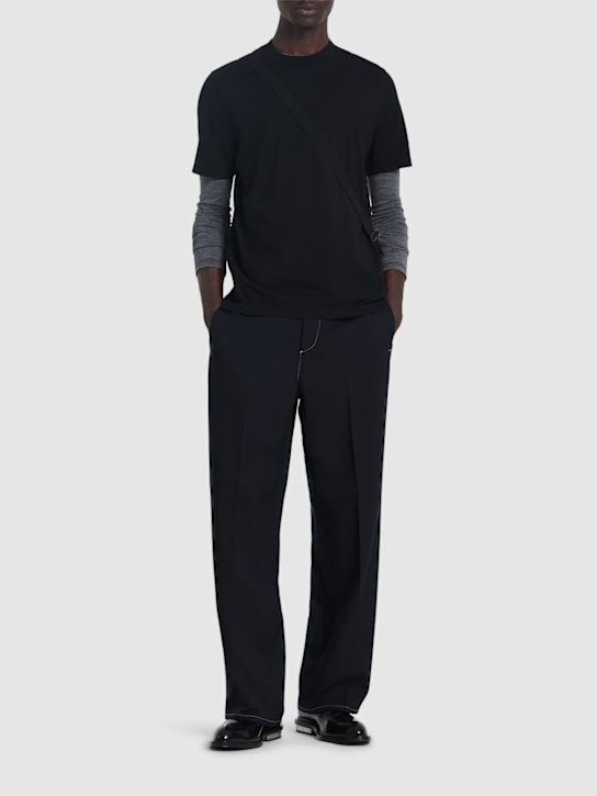 Jil Sander: Cotton jersey t-shirt - Black - men_1 | Luisa Via Roma