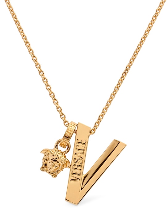 Versace: Logo pendant necklace - women_0 | Luisa Via Roma