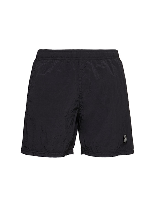 Stone Island: Logo patch shorts - men_0 | Luisa Via Roma