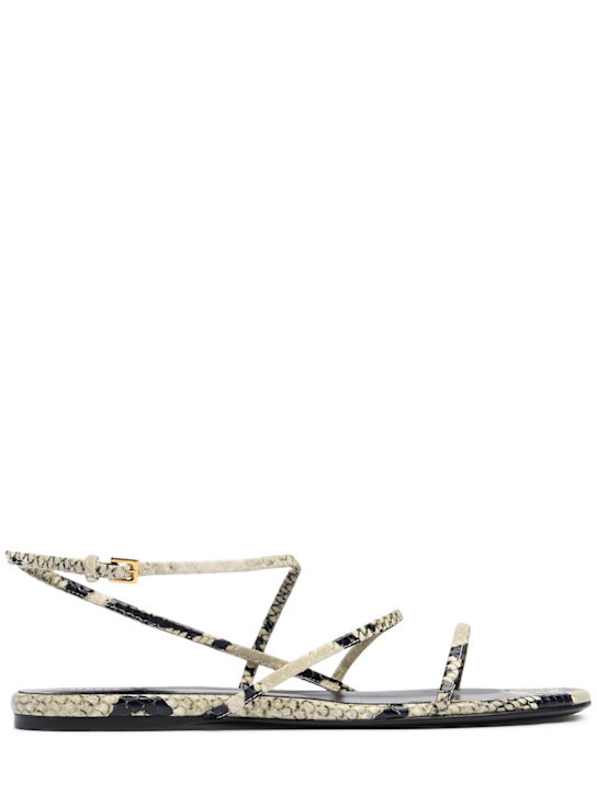 Khaite: Loop python print flat sandals - Natural - women_0 | Luisa Via Roma