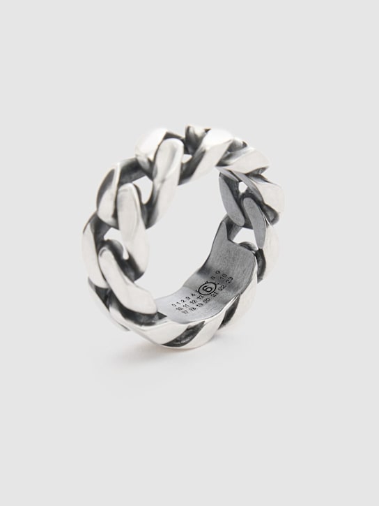 MM6 Maison Margiela: MM6  Minimal logo curb ring - men_1 | Luisa Via Roma