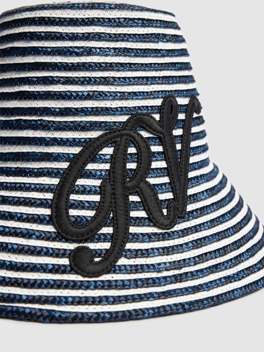Roger Vivier: Monogram straw hat - Blu Chiaro - women_2 | Luisa Via Roma