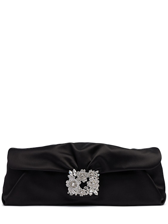 Roger Vivier: Long bouquet strass satin clutch - women_0 | Luisa Via Roma