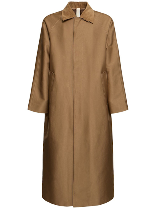 SUNFLOWER: Raglan cotton blend long coat - men_0 | Luisa Via Roma