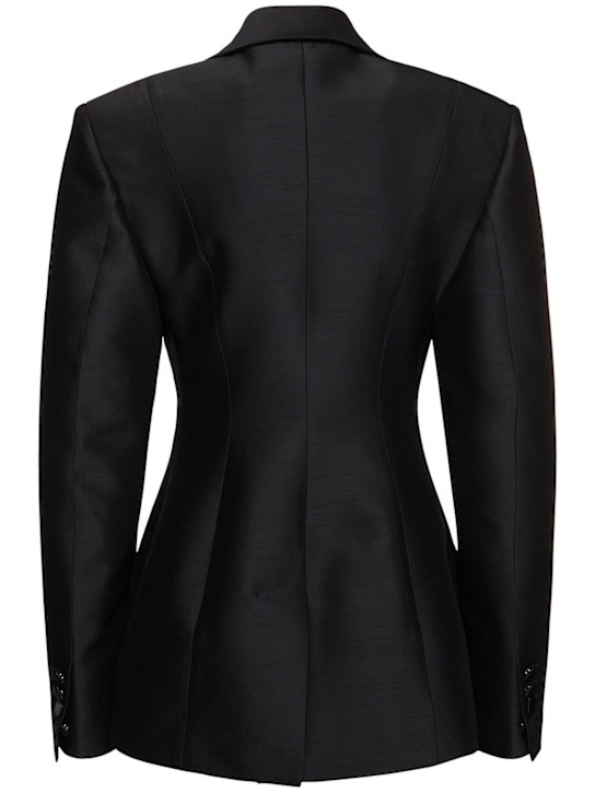 Dsquared2: Dan statement silk & wool blazer - Black - women_3 | Luisa Via Roma
