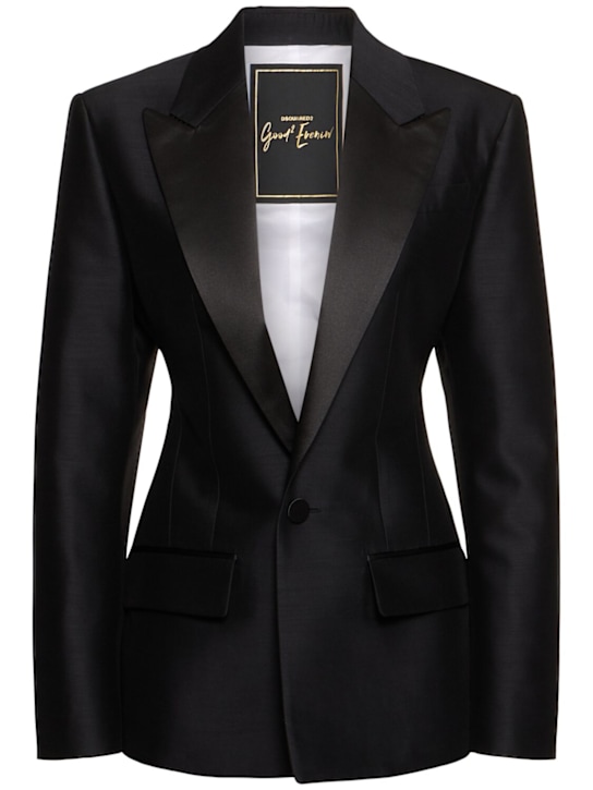 Dsquared2: Dan statement silk & wool blazer - Black - women_0 | Luisa Via Roma