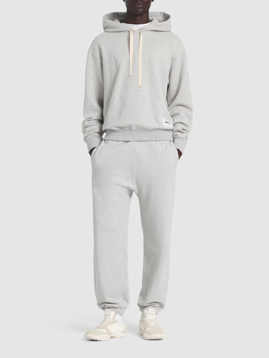 Jil Sander: Compact cotton terry sweatshirt hoodie - men_1 | Luisa Via Roma