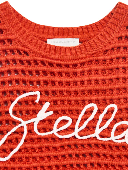 Stella McCartney Kids: コットンニットトップ - レッド - kids-girls_1 | Luisa Via Roma