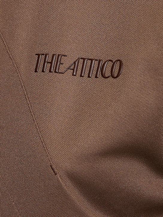 The Attico: Shiny jersey zip track top - Brown - women_5 | Luisa Via Roma