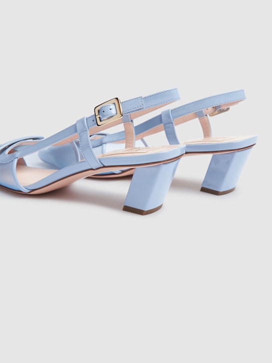 Roger Vivier: 45mm Belle Vivier mesh slingback pumps - Celeste Blu - women_4 | Luisa Via Roma