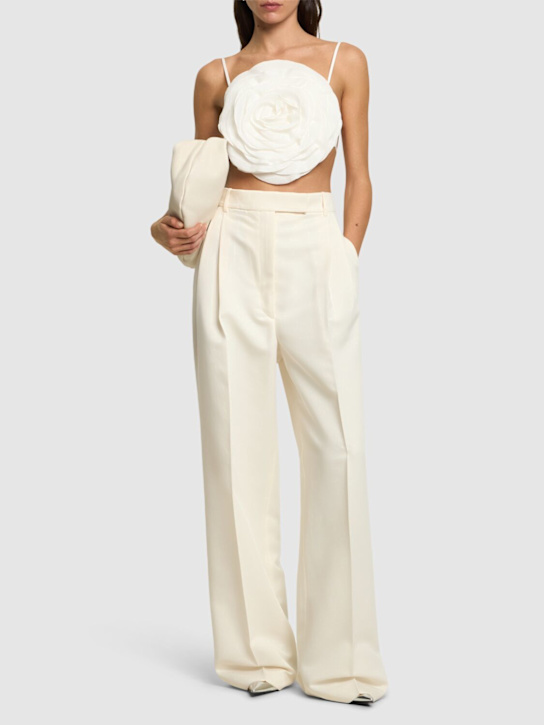 Washed gabardine top w/ rose - Thumbnail 2