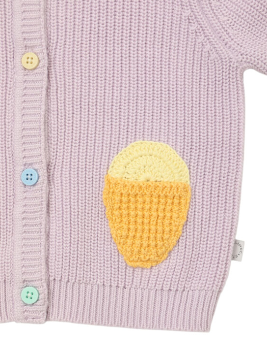 Stella McCartney Kids: コットンニットクロシェカーディガン - ライトパープル - kids-girls_1 | Luisa Via Roma