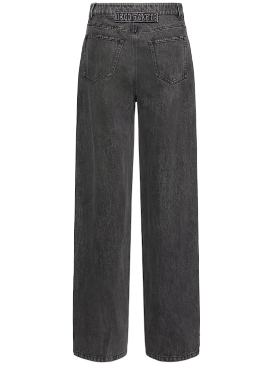 Rotate: Pantaloni in denim con lacci - Nero - women_3 | Luisa Via Roma