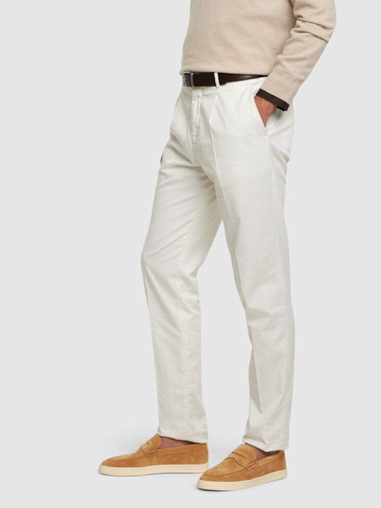 Brunello Cucinelli: Suede loafers - Biscotto - men_1 | Luisa Via Roma