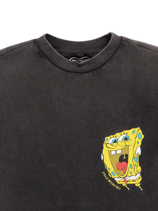 Stella McCartney Kids: Spongebob コットンジャージーTシャツ - ブラック - kids-boys_1 | Luisa Via Roma