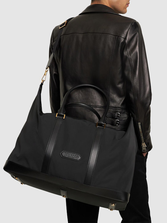 Tom Ford: Recycled nylon holdall duffle bag - men_1 | Luisa Via Roma