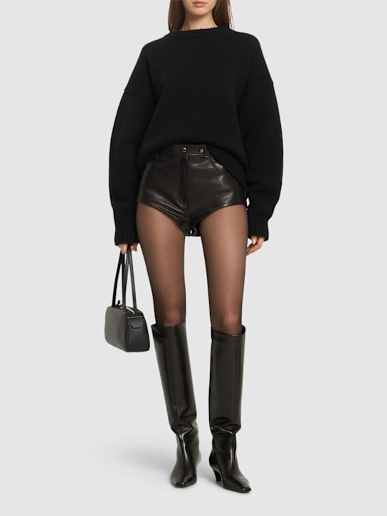 Magda Butrym: Leather shorts - Black - women_1 | Luisa Via Roma